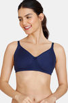 Zivame Beautiful Basics Double Layered Non Wired 3/4Th Coverage Backless Bra - Medieval Blue — thumbnail 3